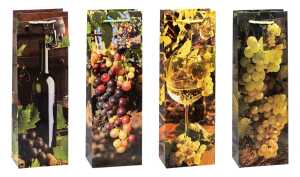TSI Geschenktüte Flasche 36x12x8 cm WEIN