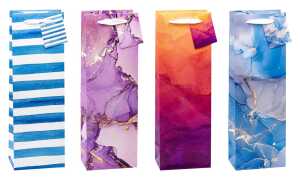 TSI Geschenktüte Flasche 36x12x8 cm ART DESIGN