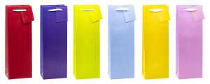 TSI Geschenktüte Flasche 36x12x8 cm TRENDFARBEN