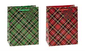 TSI Geschenktüte mittel 23x18x10 cm TARTAN