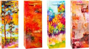 TSI Geschenktüte Flasche 36x12x8 cm ART ON CANVAS