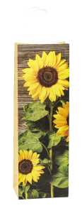 TSI Geschenktüte Flasche 36x12x8 cm SONNENBLUME KP