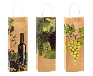TSI Geschenktüte Flasche 36x12x8 cm, ROT-/WEIßWEIN KP