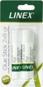 LINEX Klebestift 8 g, geruchlos, auf Wasserbasis, 2 Stck. Blisterkarte