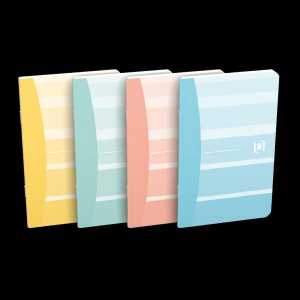 GO Iconic Notizheft 9x14 cm, liniert, geheftet, 30 Bl 4 Farben sort