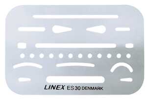 LINEX ES30 Radierschablone, 26 Öffnungen für exaktes Radieren
