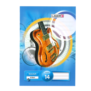 LANDRÉ Notenheft A4, 8 Blatt, 80 g/m², Lineatur 14 ohne Hilfslinien