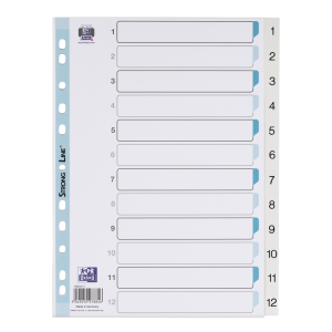ELBA Register "StrongLine" A4, PP, 12-teilig, 1-12, weiß