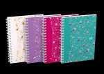Oxford GO Floral Collegeblock A6, kariert 5x5 mm, 4...