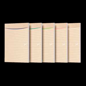 Notizblock A5, geheftet, 80 Blatt, 5mm kariert, farblich sortiert