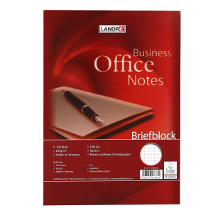 LANDRE Briefblock Office A4, 100 Blatt, 70 g/m², Lineatur 22 (kariert)