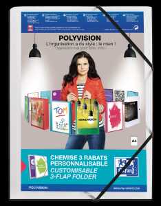 Oxford Eckspannermappe "polyvision" A4, mit 3 Klappen, farblos