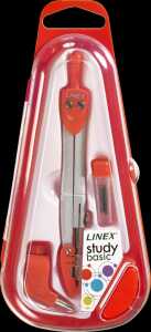 LINEX Schulzirkel-Set, Schenkelmaß 120 mm, mit zusätzlichen Minen