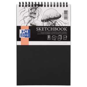Sketchbook A5 mit Spiralbindung, 50 Blatt, 100g/m², Hardcover, schwarz
