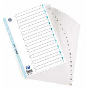 ELBA Register "StrongLine" A4, PP, 20-teilig, 1-20, weiß