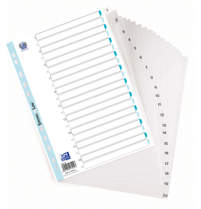 ELBA Register "StrongLine" A4, PP, 20-teilig, 1-20, weiß