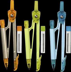 LINEX Schul-Zirkel mit 0,5 mm Bleistiftmine, Ersatzminen, i