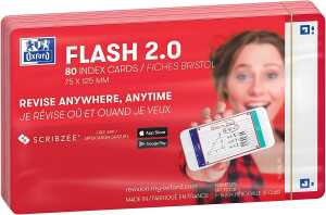 Oxford Flash 2.0, 75x125, 80 Blatt, blanko, rot