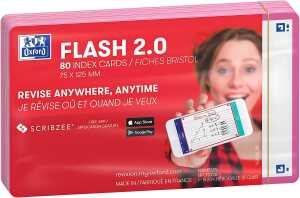 Oxford Flash 2.0, 75x125, 80 Blatt, blanko, fuchsia