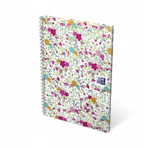 Oxford GO Floral Spiralbuch A5, liniert 7 mm, 4 Designs sortiert