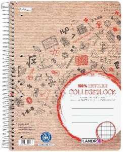 Collegeblock "Recycling" A4 160 Blatt, 70 g/m², 4fach gelocht, kar