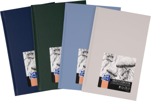 Sketchbook A5 Hardcover Fadenheftung, 96 Blatt 100g/m², farblich sort