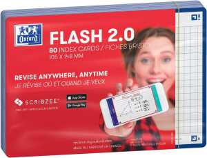 Oxford Flash 2.0, 105x148, 80 Blatt, kariert, marineblau