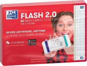 Oxford Flash 2.0, 105x148, 80 Blatt, kariert, rot