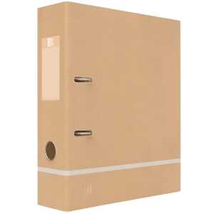 Ordner "Touareg" A4, recyclefähig Material, 8 cm beige weißem Streifen
