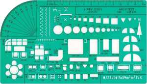 LINEX 1258S Architekt-Universal-Schablone, Maßstab = 1:50,