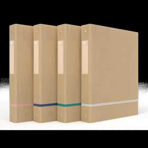 Oxford Touareg Ringbuch A4, 40mm, 4 Ringe, sortiert