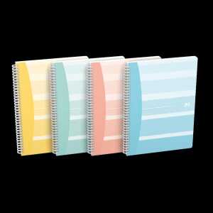 Oxford GO Iconic Spiralbuch B5, liniert 7 mm, 4 Farben sortiert