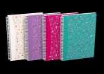 Oxford GO Floral Spiralbuch B5, kariert 5x5 mm, 4 Designs...