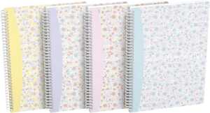 Oxford GO Floral Spiralbuch B5, liniert 7 mm, 4 Designs sortiert