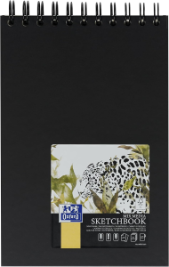 Sketchbook A5 mit Spiralbindung, 40 Blatt, 225g/m², Hardcover, schwarz