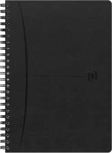 Oxford Signature Spiralbuch A5, 5mm kariert, flex Cover, 80 Bl schwarz