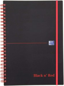 Office Black n Red Spiralbuch A5 liniert, 70 Blatt, PP-Deckel 5er