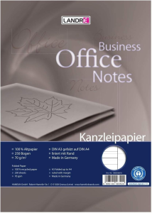 Kanzleipapier "Recycling", A3/A4 gefalzt, 70 g/m², lin Rand re 250 B