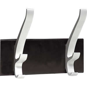 Unilux Wandgarderobe CYPRES schwarz-alugrau, 2 dreifach Kleiderhaken,