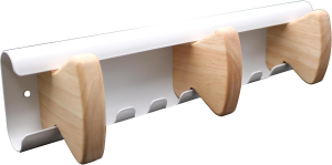 Unilux AURORA Kleiderhaken x3 mit 3 Holzhaken