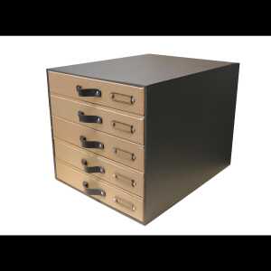 Oxford Ablagemodul mit 5 Schubladen A4+ FSC recycelt, mit Ledergriffen