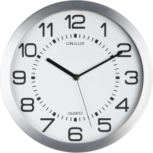 Unilux MOON Wanduhr metallgrau, Durchmesser: 30,5 cm