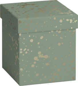 Geschenkbox 11x11x12cm Sprenkel d.g