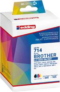 Tintenpatrone EDD-714 ersetzt Brother LC1000BKCMY