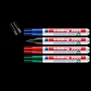 Edding Permanentmarker 3000 1,5-3 mm 4er-Set Faltschachtel