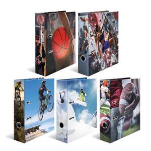 Herma Motiv-Ordner Karton A4, 7 cm Rückenbreite Sport 5er-Sortierung