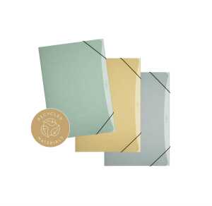 Gummizugmappe A3 Style Soft eco 3 Einschlagklappen sort.