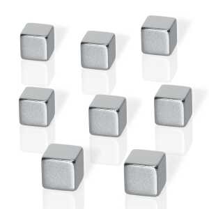 Neodym-Magnete Be!Board - Würfel - vernickelt - silber - 8 Stück