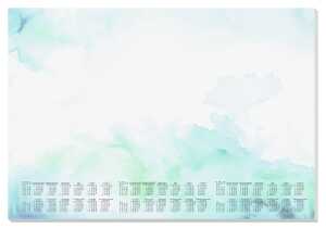 Papier-Schreibunterlage - Aquarell grün/blau - ca. A2 30 Blatt