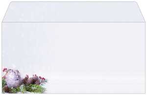 Weihnachts-Umschlag Weihnachtskugel blau/grün/braun DIN lang 25 Umschl